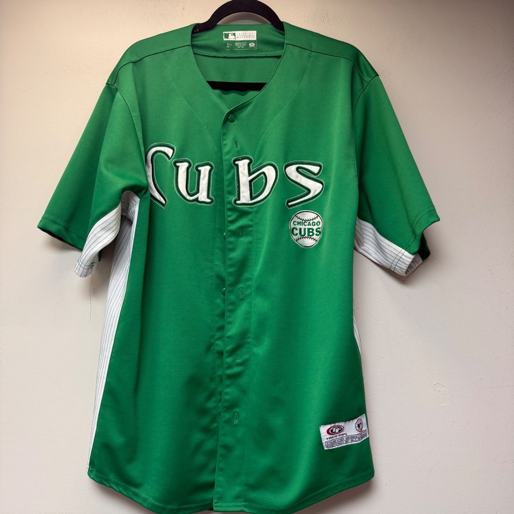 Genuine Merchandise Chicago Cubs Jersey Mens L Green Excellent St Patricks Day